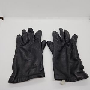 black leather driving gloves cashmere lined made in Italy size 6 3/4 small